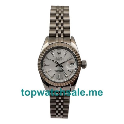 UK Silver Dials Steel And White Gold Rolex Lady-Datejust 179174 Replica Watches