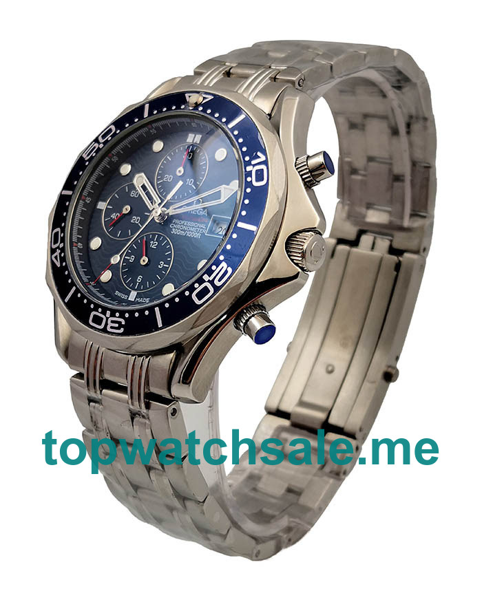 UK Blue Dials Steel Omega Seamaster Chrono Diver 2225.80.00 Replica Watches