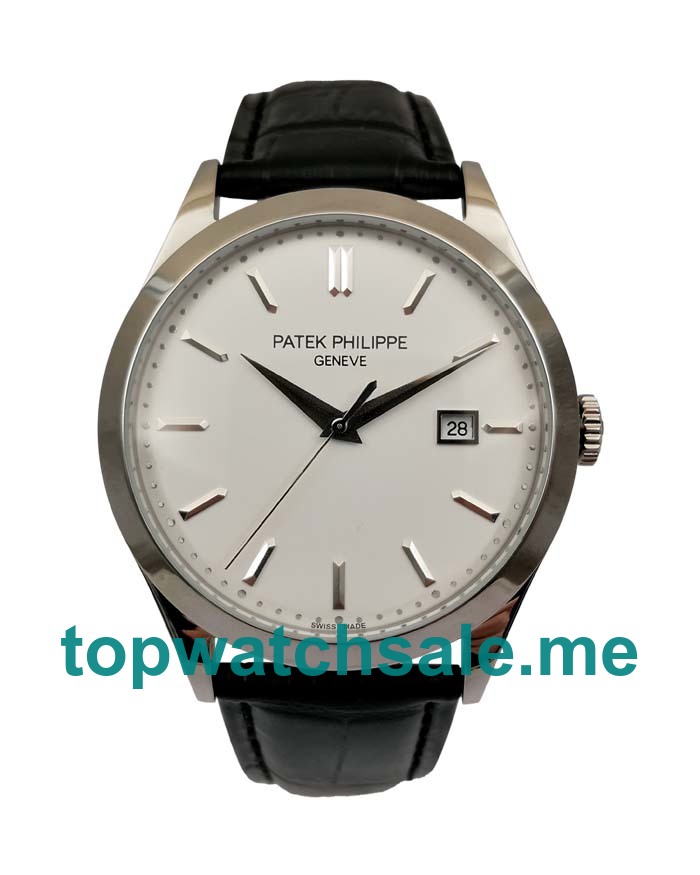 UK Silver Dials White Gold Patek Philippe Calatrava 5296G Replica Watches