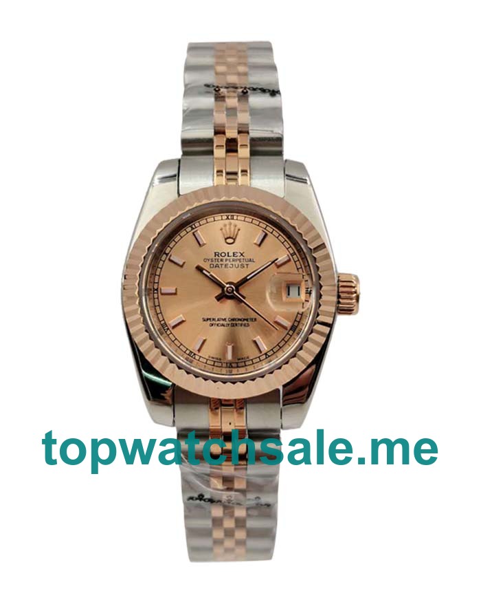 UK Pink Dials Steel And Rose Gold Rolex Lady-Datejust 179171 Replica Watches