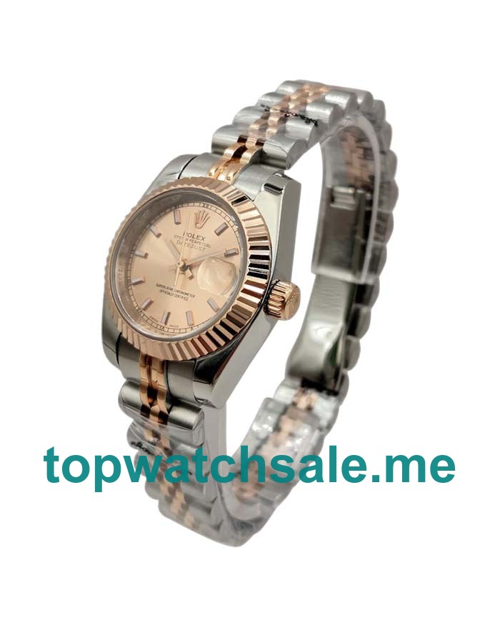 UK Pink Dials Steel And Rose Gold Rolex Lady-Datejust 179171 Replica Watches