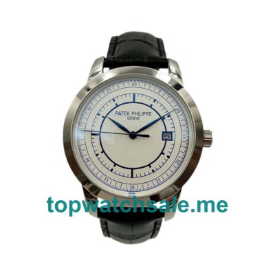 UK Silver Dials White Gold Patek Philippe Calatrava 5296G Replica Watches