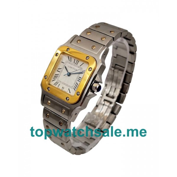 UK Gold Bezels Replica Cartier Santos W20052C4 29 MM Watches
