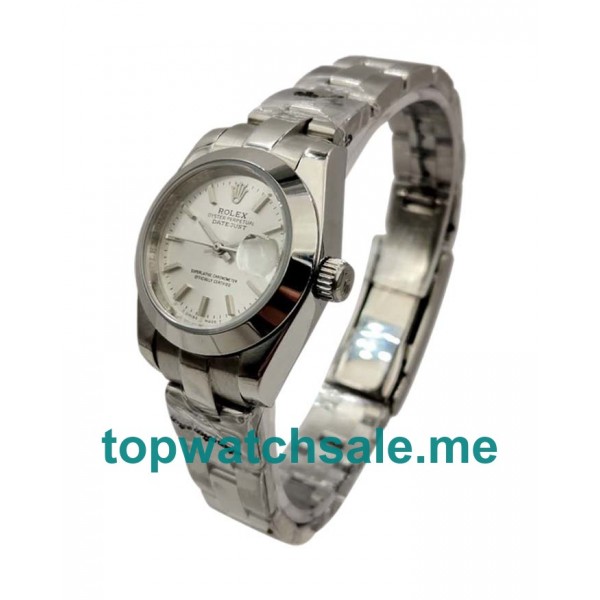 UK Silver Dials Steel Rolex Lady-Datejust 67180 Replica Watches