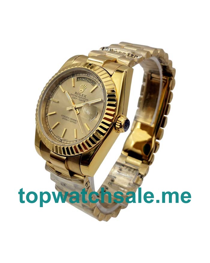 UK Champagne Dials Gold Rolex Day-Date 1803 Replica Watches