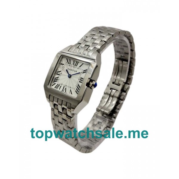 UK Steel Replica Cartier Santos Demoiselle W25064Z5 Silver Dials Watches
