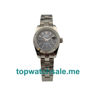 UK Blue Dials Steel Rolex Lady-Datejust 6718 Replica Watches