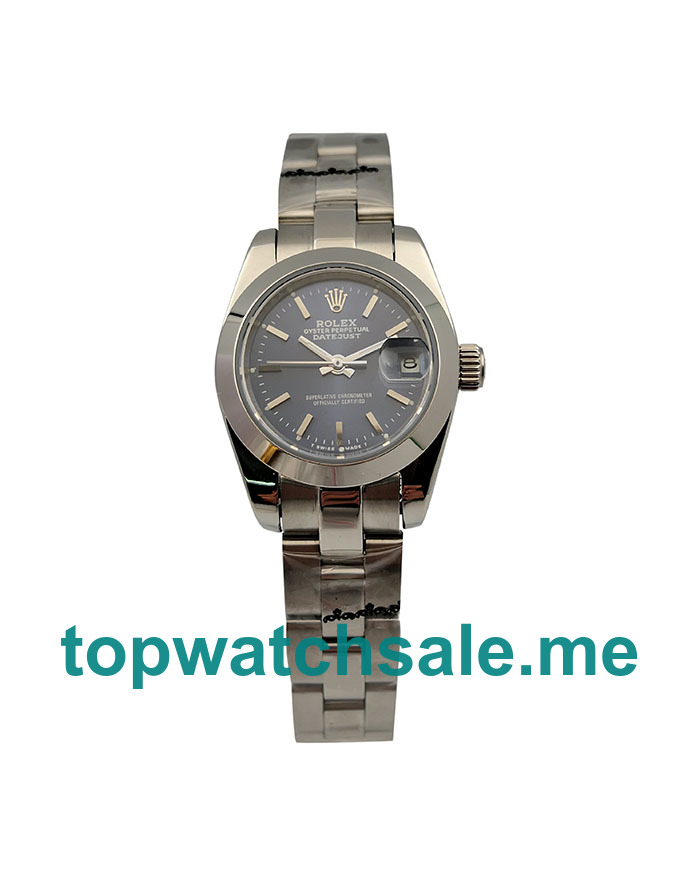UK Blue Dials Steel Rolex Lady-Datejust 6718 Replica Watches