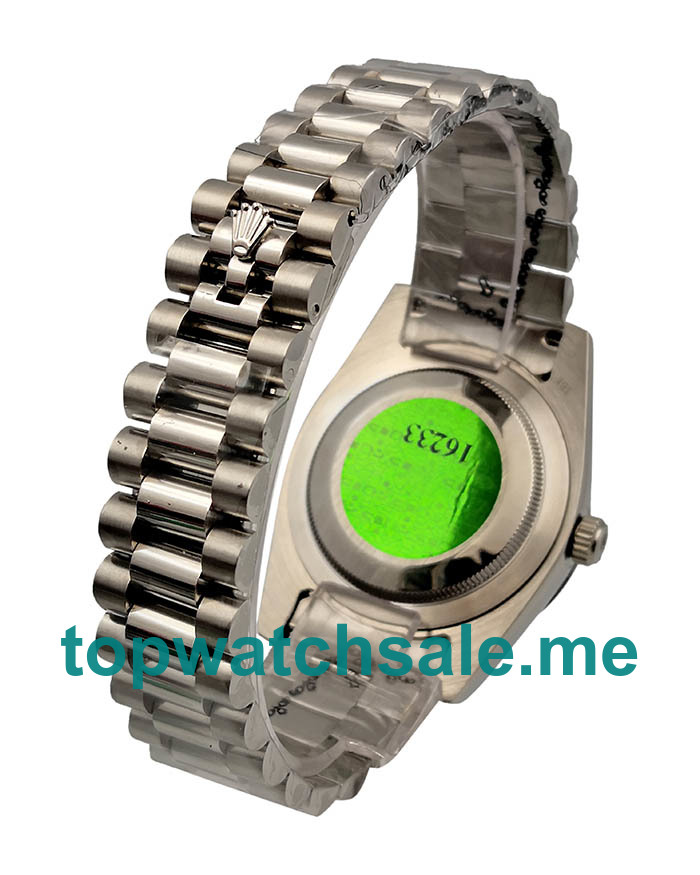 UK Silver Dials White Gold Rolex Day-Date II 218239 Replica Watches