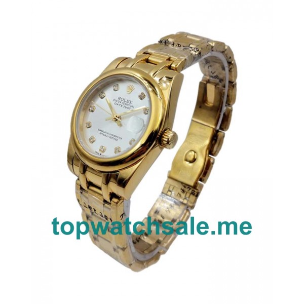 UK Silver Dials Gold Rolex Pearlmaster 81208 Replica Watches