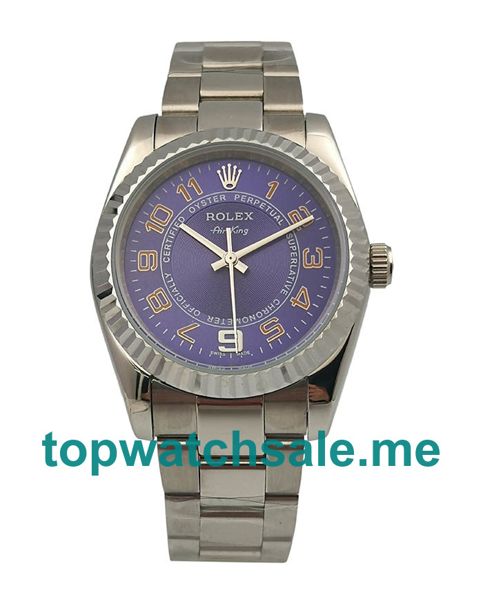 UK Blue Dials Steel And White Gold Rolex Air-King 114234 ReplIca Watches