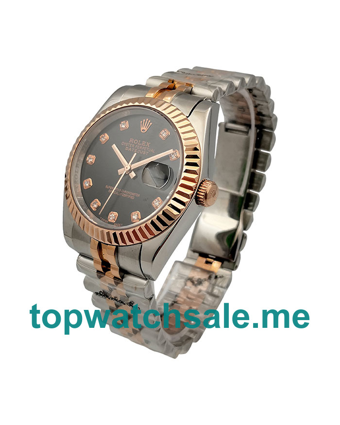UK Black Dials Steel And Rose Gold Rolex Datejust 116231 Replica Watches
