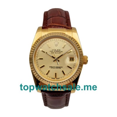 31MM Champagne Dials Gold Rolex Datejust 1503 Replica Watches