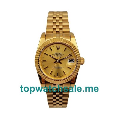 UK Champagne Dials Gold Rolex Datejust 6827 Replica Watches
