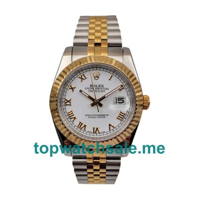 UK White Dials Steel And Gold Rolex Datejust 16233 Replica Watches