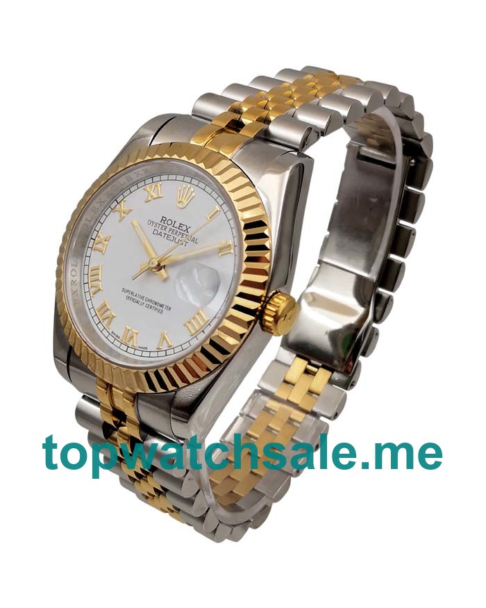 UK White Dials Steel And Gold Rolex Datejust 16233 Replica Watches