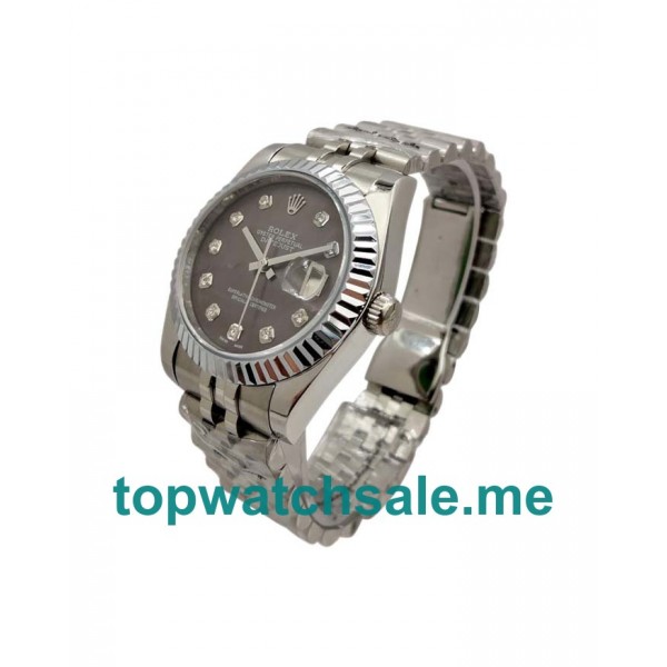 UK Black Mother Of Pearl Dials Steel And White Gold Rolex Datejust 116234 Replica Watches