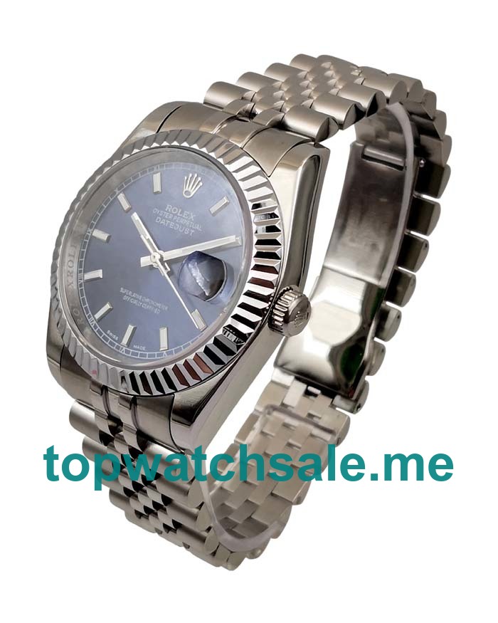 UK Blue Dials Steel And White Gold Rolex Datejust 16234 Replica Watches