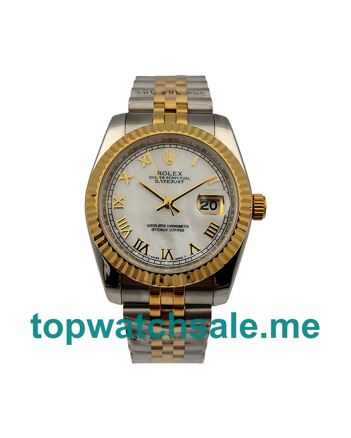 UK White Mother Of Pearl Dials Steel And Gold Rolex Datejust 116233 Replica Watches