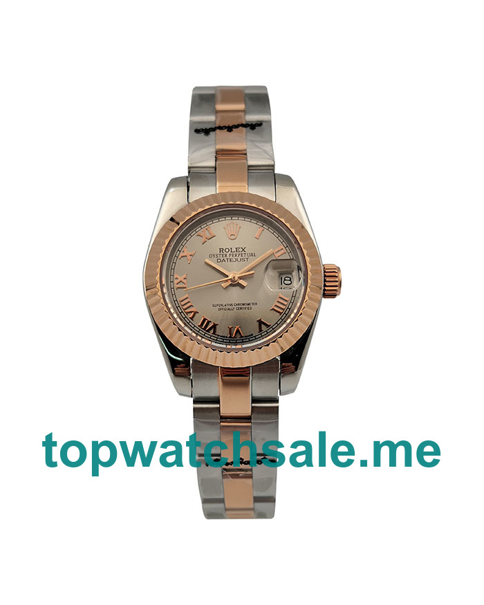 UK Rhodium Dials Steel And Rose Gold Rolex Lady-Datejust 179171 Replica Watches
