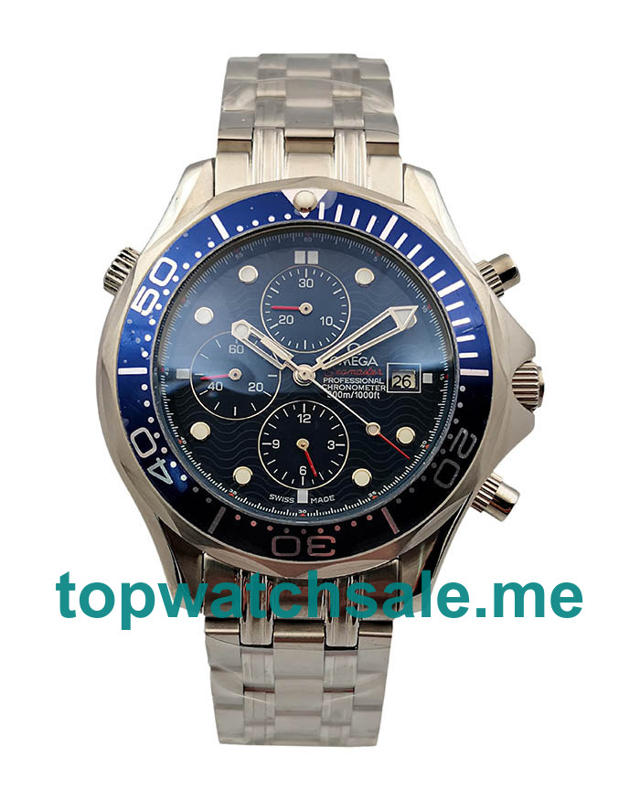 UK Blue Dials Steel Omega Seamaster Chrono Diver 2599.80.00 Replica Watches
