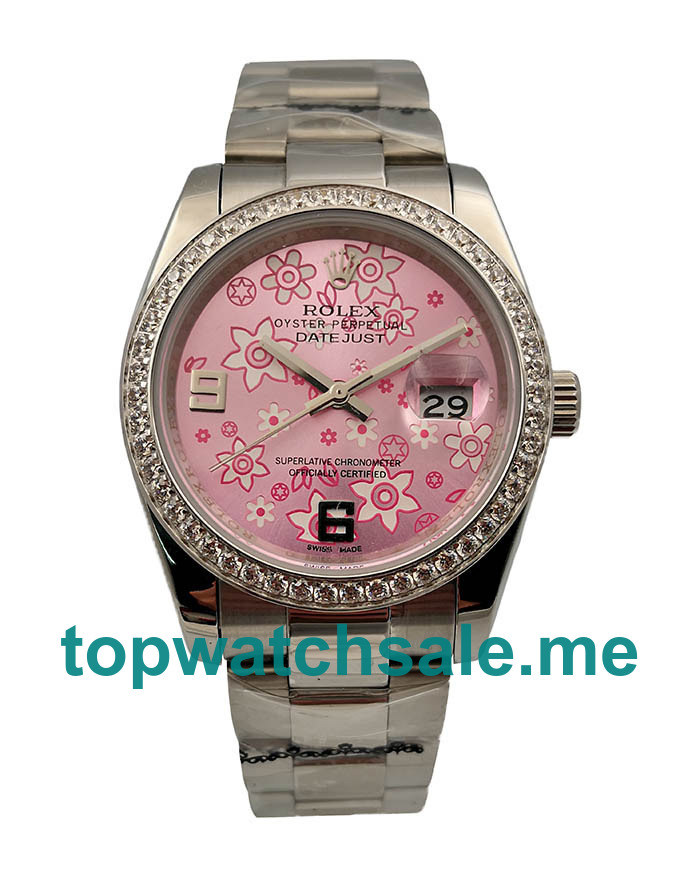 UK Pink Dials Steel And White Gold Rolex Datejust 116244 Replica Watches