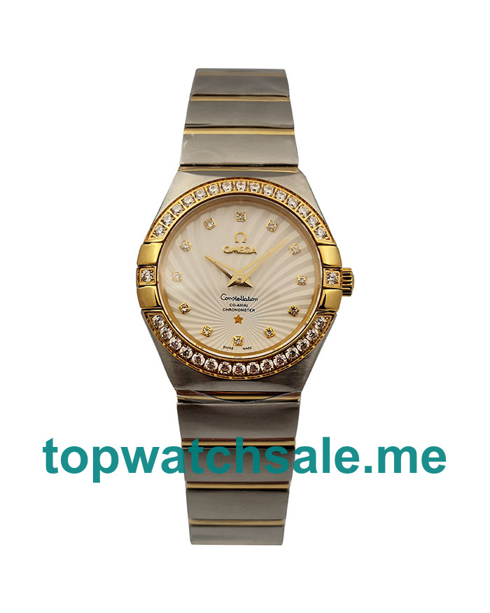 UK White Dials Steel And Gold Omega Constellation 123.25.27.60.55.008 Replica Watches
