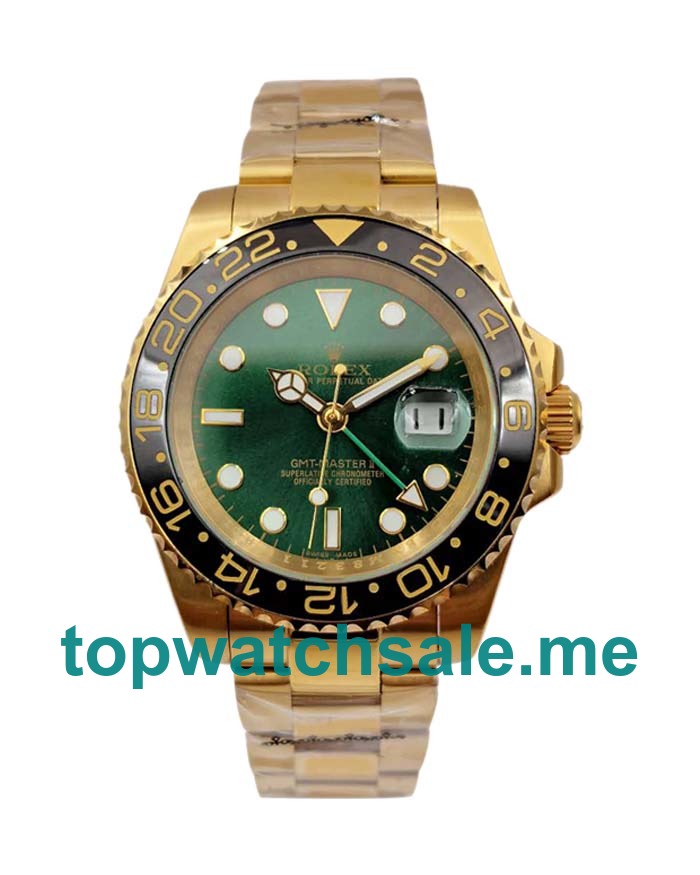 UK Green Dials Gold Rolex GMT-Master II 116718 LN Replica Watches
