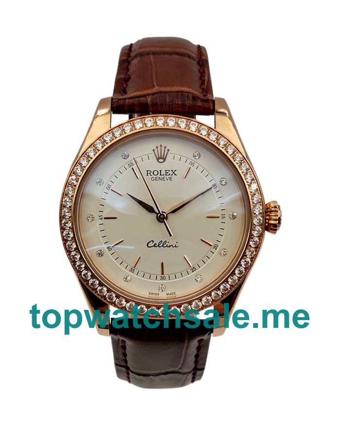 UK White Dials Rose Gold Rolex Cellini 5310 Replica Watches