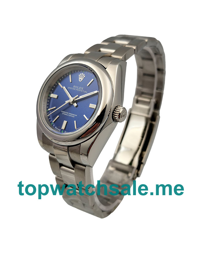 UK Blue Dials Replica Rolex Oyster Perpetual 177200 Steel Watches