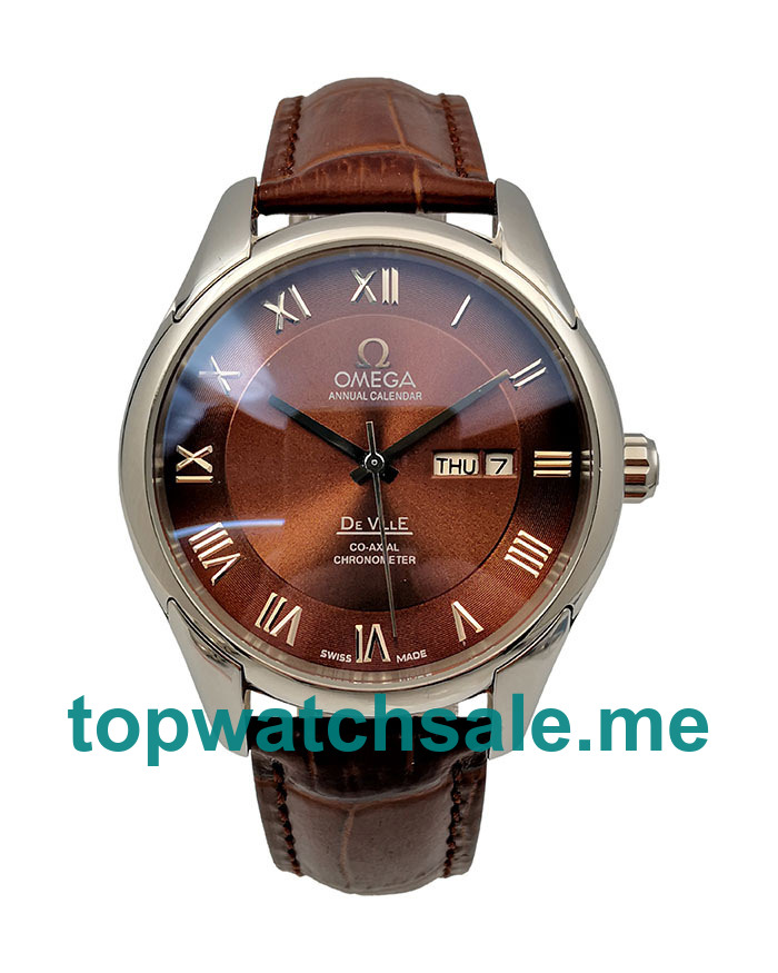 UK Brown Dials Steel Omega De Ville Hour Vision 431.13.41.22.01.001 Replica Watches