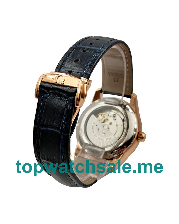 UK Blue Dials Rose Gold Omega De Ville Hour Vision 431.53.41.22.13.001 Replica Watches