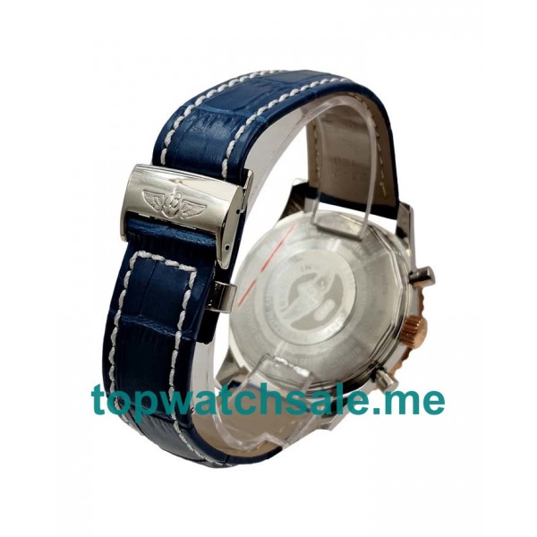 UK Blue Dials Rose Gold Breitling Navitimer World A24322 Replica Watches