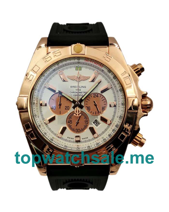 UK White Dials Rose Gold Breitling Chronomat HB0110 Replica Watches