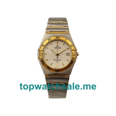 UK 36.5MM Omega Constellation 1212.30.00 Gold Bezels Replica Watches