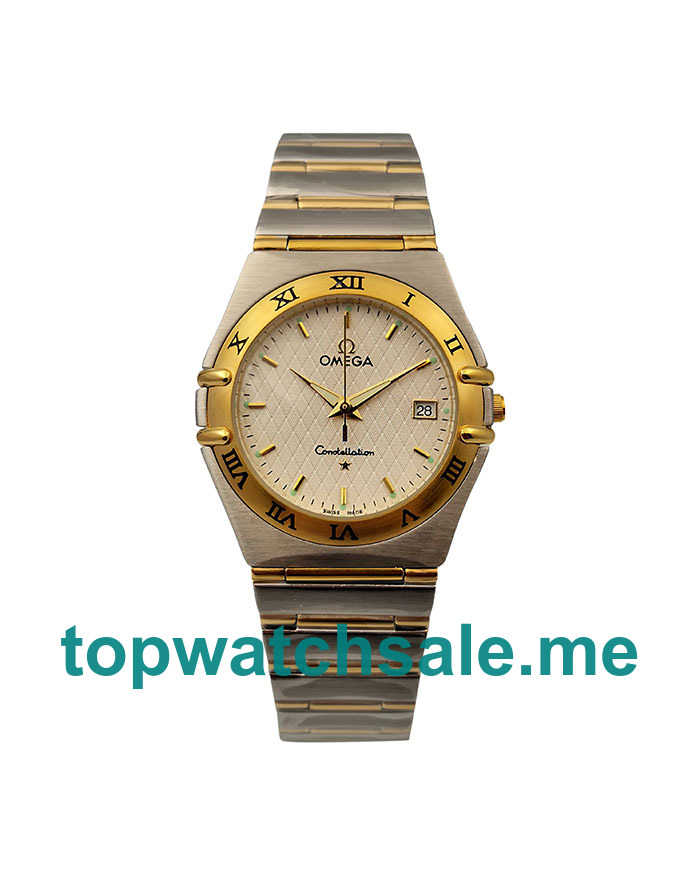 UK 36.5MM Omega Constellation 1212.30.00 Gold Bezels Replica Watches