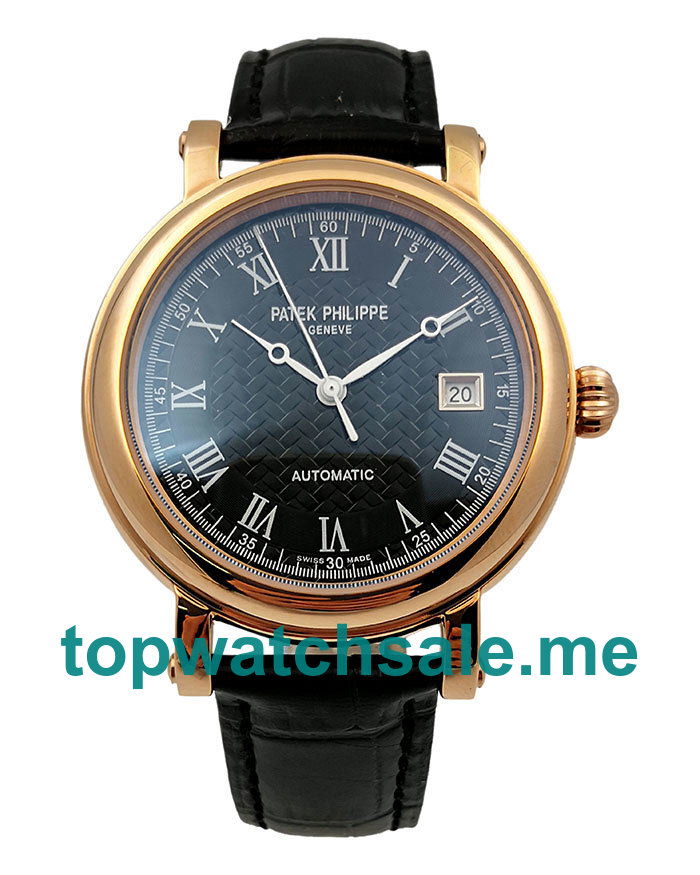 UK Black Dials Rose Gold Patek Philippe Calatrava 53609 Replica Watches