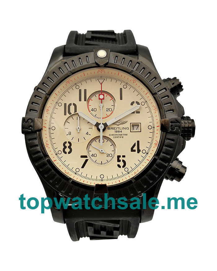 UK White Dials Black Steel Breitling Super Avenger V13375 Replica Watches