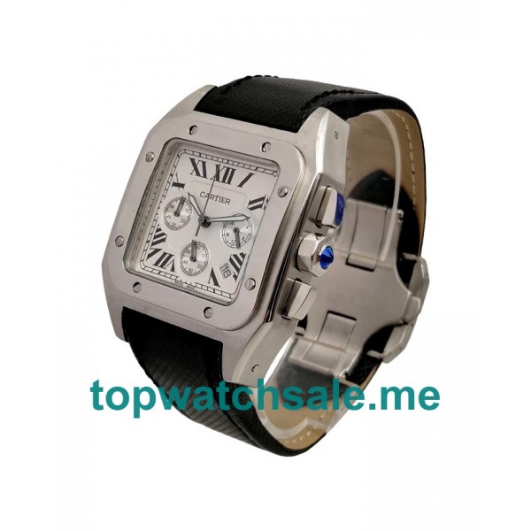 UK Silver Dials Steel Cartier Santos 100 W20090X8 Replica Watches
