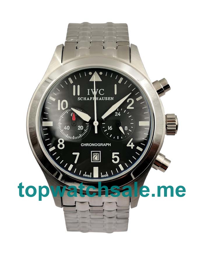 UK Black Dials Steel IWC Pilots 54296 Replica Watches