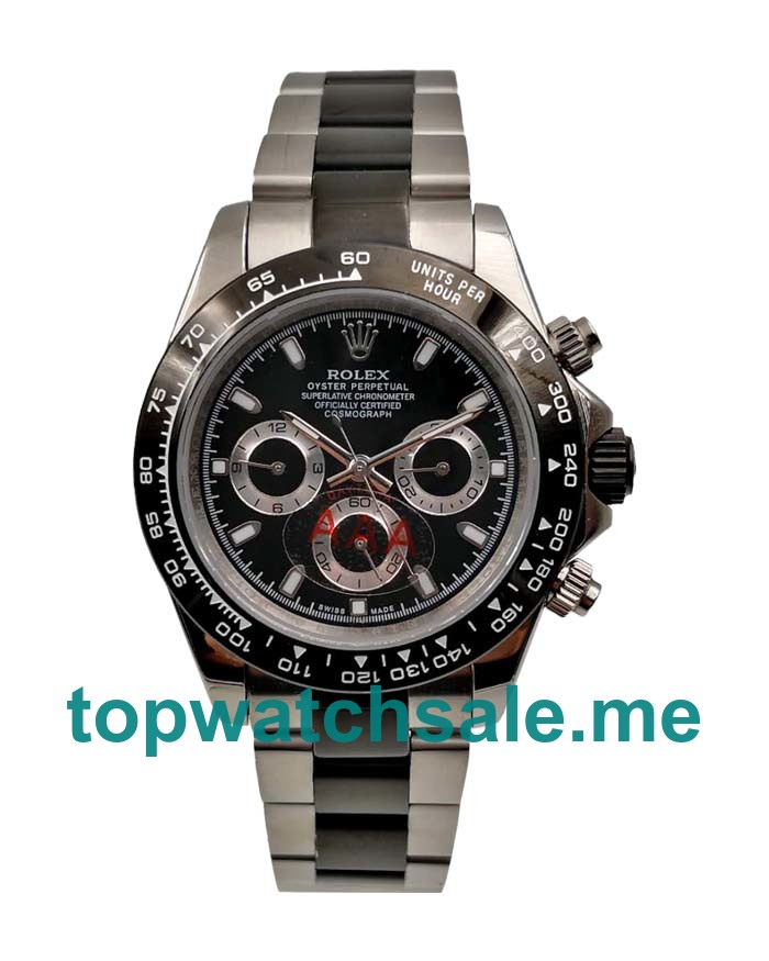 UK Black Dials Black Steel Rolex Daytona 116500 LN Replica Watches