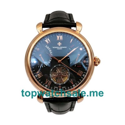 UK Black Dials Rose Gold Vacheron Constantin Patrimony 55701 Replica Watches