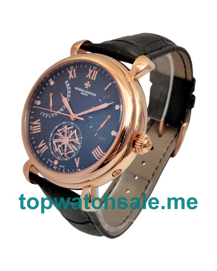 UK Black Dials Rose Gold Vacheron Constantin Patrimony 55701 Replica Watches
