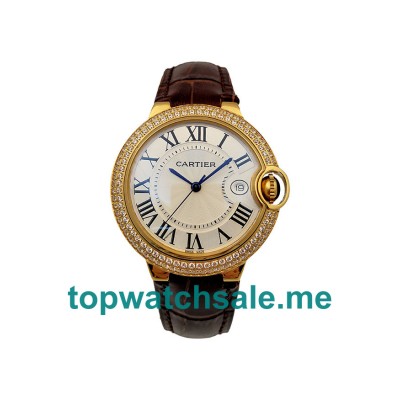 UK Silver Dials Gold Cartier Ballon Bleu WJBB0007 Replica Watches