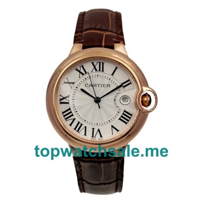 UK Silver Dials Rose Gold Cartier Ballon Bleu W6900651 Replica Watches