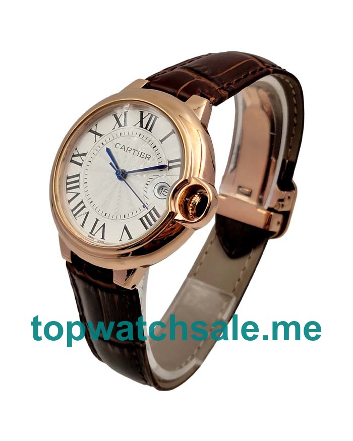 UK Silver Dials Rose Gold Cartier Ballon Bleu W6900651 Replica Watches