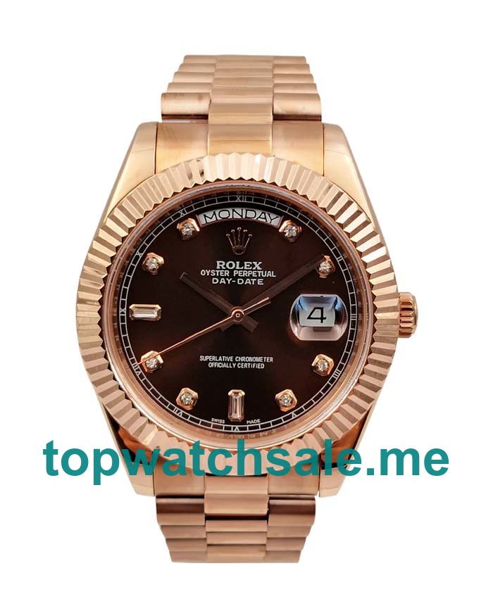 UK Brown Dials Rose Gold Rolex Day-Date 218235 Replica Watches