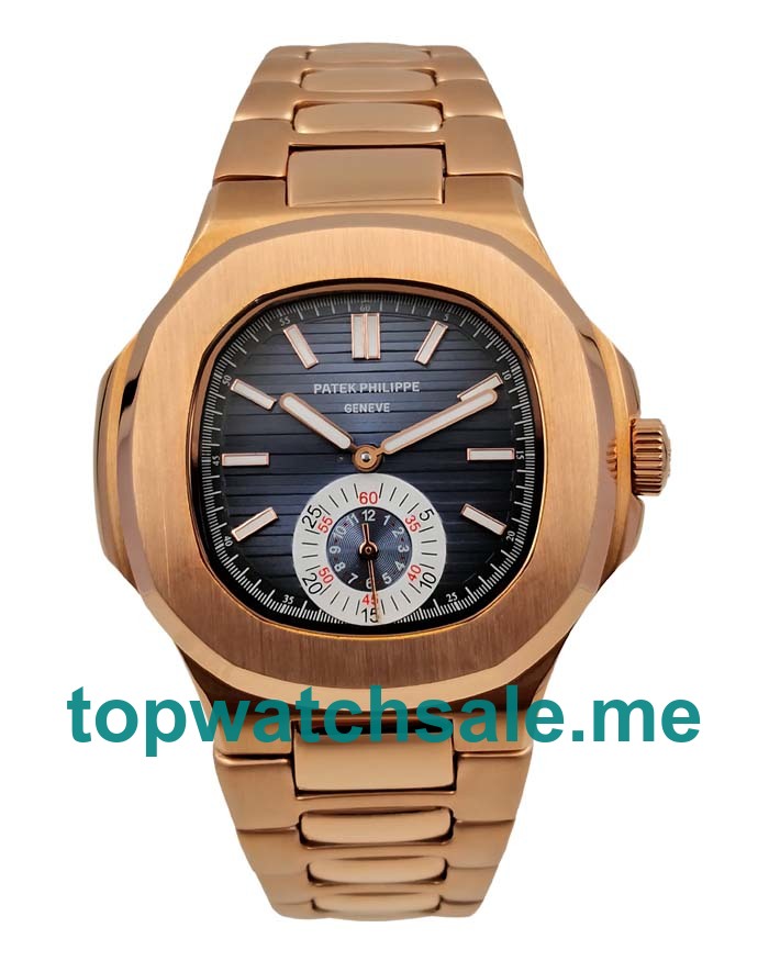 UK Blue Dials Rose Gold Patek Philippe Nautilus 5980/1R Replica Watches