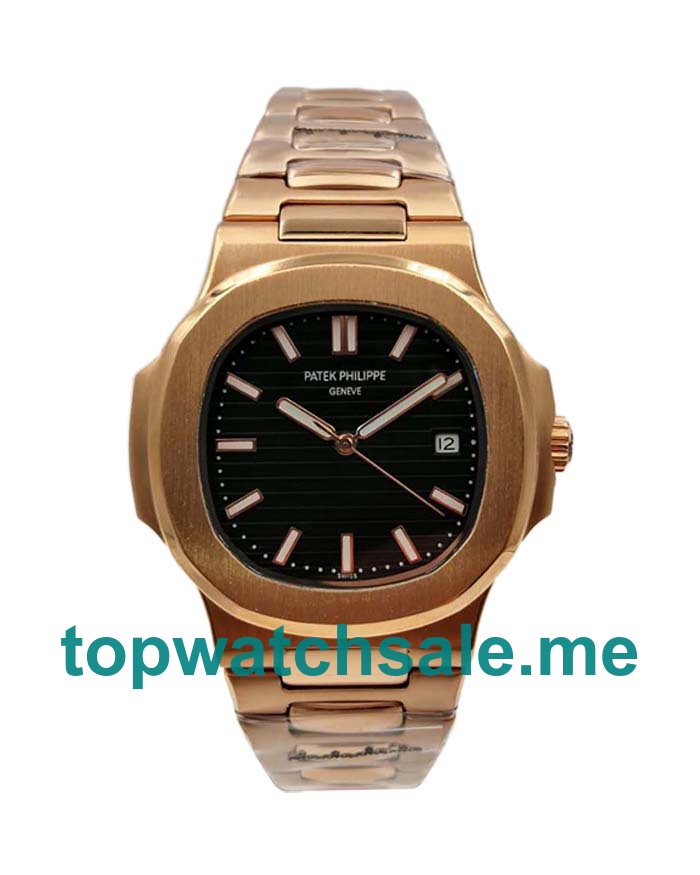 UK Black Dials Rose Gold Patek Philippe Nautilus 5711/1R Replica Watches
