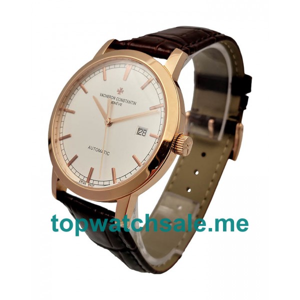 UK White Dials Rose Gold Vacheron Constantin Traditionnelle 71613 Replica Watches
